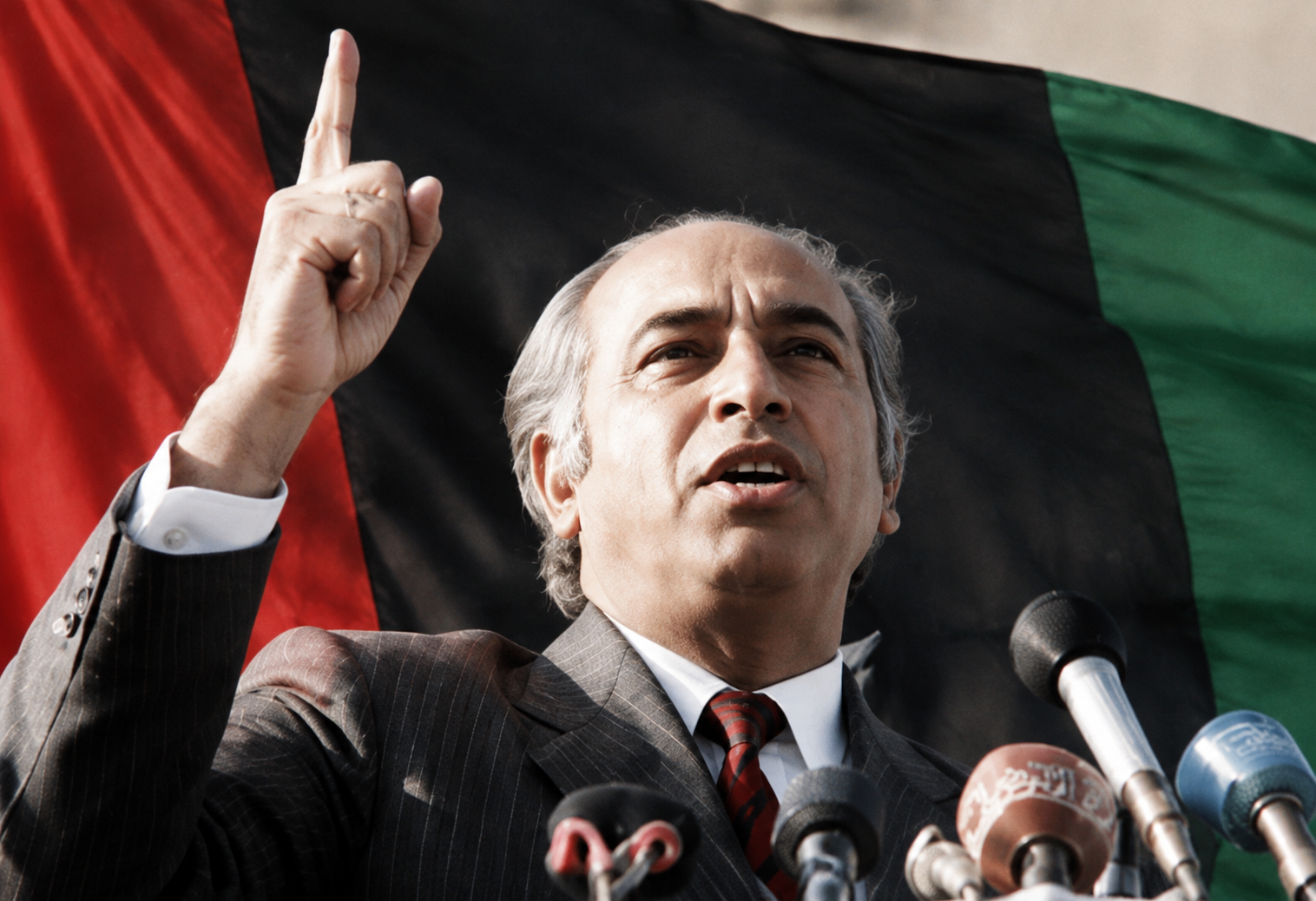 Zulfikar Ali Bhutto speaking at a podium